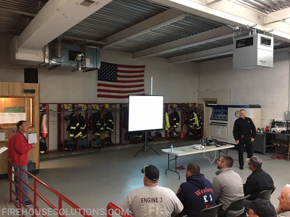 Sergeant Zarrella explaining the RI State Police K-9 Search & Rescue Program 