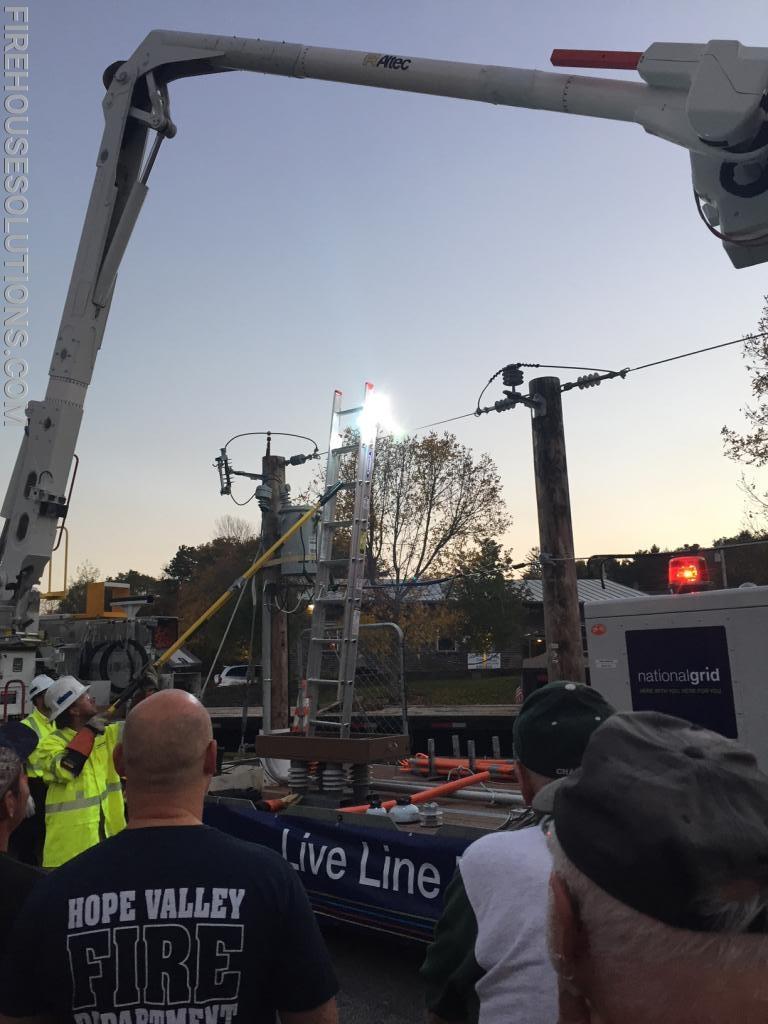 National Grid discuss live power line emergencies at Hope Valley Fire